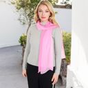 Pink Women's Lightweight Gradient Chiffon Scarves with Flowing Ruffled Edges in Vibrant Multi-Color Designs