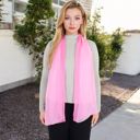 Pink Women's Lightweight Gradient Chiffon Scarves with Flowing Ruffled Edges in Vibrant Multi-Color Designs