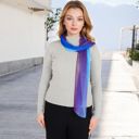 Multi Women's Lightweight Gradient Chiffon Scarves with Flowing Ruffled Edges in Vibrant Multi-Color Designs