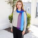 Multi Women's Lightweight Gradient Chiffon Scarves with Flowing Ruffled Edges in Vibrant Multi-Color Designs