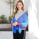 Multi Women's Lightweight Gradient Chiffon Scarves with Flowing Ruffled Edges in Vibrant Multi-Color Designs