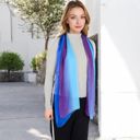 Multi Women's Lightweight Gradient Chiffon Scarves with Flowing Ruffled Edges in Vibrant Multi-Color Designs