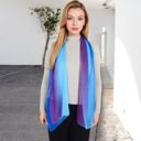 Multi Women's Lightweight Gradient Chiffon Scarves with Flowing Ruffled Edges in Vibrant Multi-Color Designs