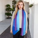 Multi Women's Lightweight Gradient Chiffon Scarves with Flowing Ruffled Edges in Vibrant Multi-Color Designs