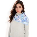  Women's Floral Printed Satin Square Scarves with Elegant Patterns and Contrast Borders for Chic and Versatile Styling