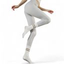 Multicolored One Size Fits Most Women's 3-Pack Non-Slip Athletic Crew Socks with Striped Detail and Cushioned Support
