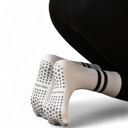 Multicolored One Size Fits Most Women's 3-Pack Non-Slip Athletic Crew Socks with Striped Detail and Cushioned Support