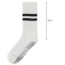 Black One Size Fits Most Women's 3-Pack Non-Slip Athletic Crew Socks with Striped Detail and Cushioned Support