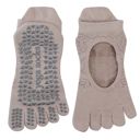 Gray One Size Fits Most Women's 2-Pack Non-Slip Five-Toe Yoga Socks with Open Top Design for Stability and Comfort