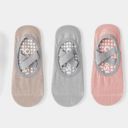 Multicolored Women's Non-Slip Ballet Grip Socks with Crisscross Elastic Straps
