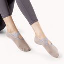 Multicolored Women's Non-Slip Ballet Grip Socks with Crisscross Elastic Straps