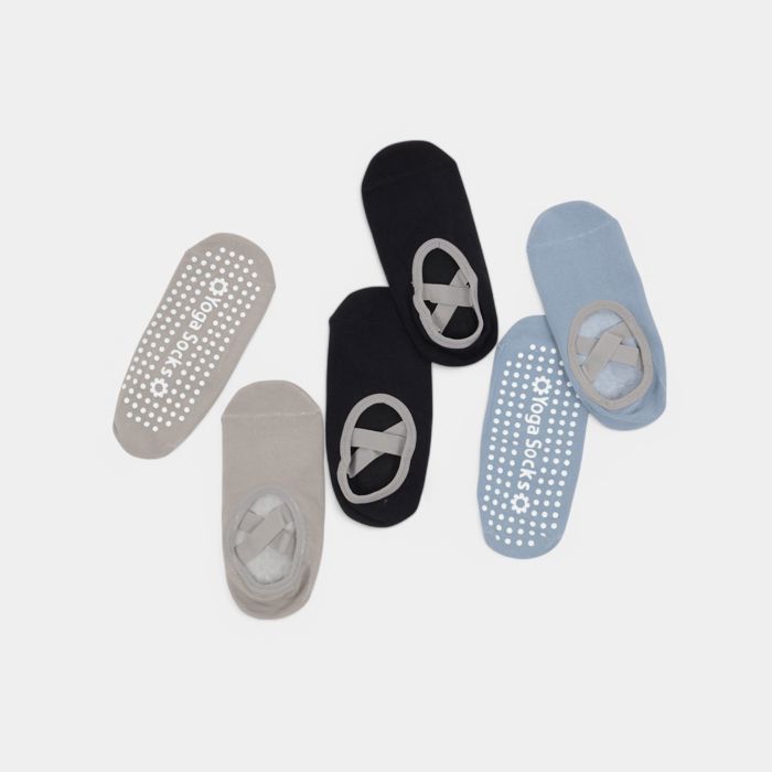 Women's Non-Slip Ballet Grip Socks with Crisscross Elastic Straps