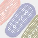 Blue Women's Non-Slip Ballet Grip Socks with Crisscross Elastic Straps
