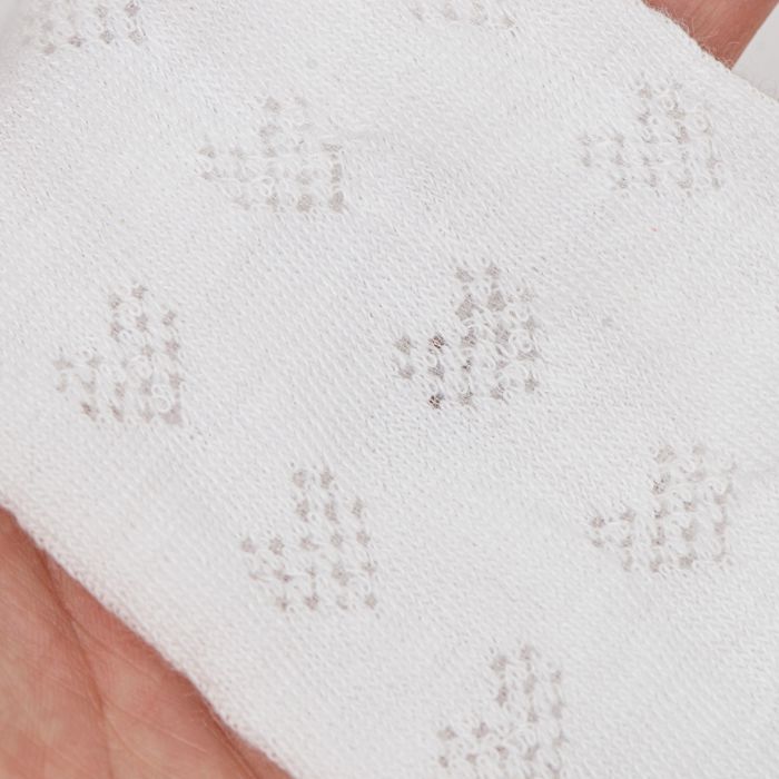 Women's Delicate Lace Knit Crew Socks with Subtle Textured Patterns