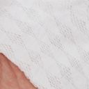 Beige Women's Delicate Lace Knit Crew Socks with Subtle Textured Patterns