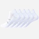 White Women's Breathable Cushioned Ankle Socks with Arch Support