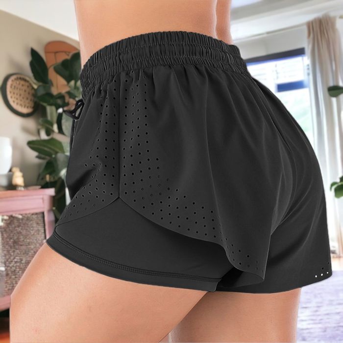 Women's Running Shorts Double Layer Fitness Workout Athletic Shorts