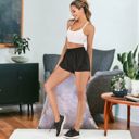 Black Small Women's Running Shorts Double Layer Fitness Workout Athletic Shorts