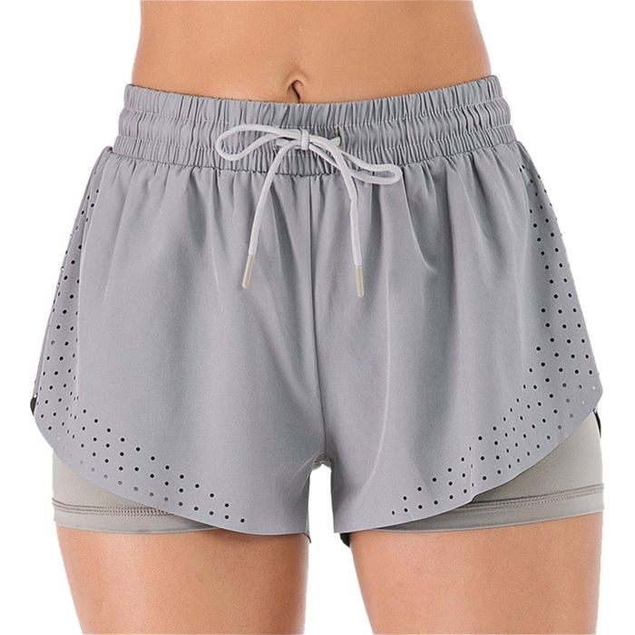 Women's Running Shorts Double Layer Fitness Workout Athletic Shorts