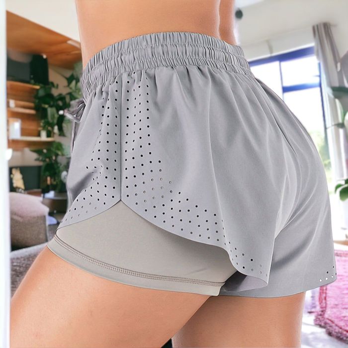 Women's Running Shorts Double Layer Fitness Workout Athletic Shorts