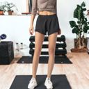 Black Medium Women's Workout Shorts Athletic Sports Running Shorts Active Yoga Gym Sport Shorts