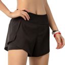 Black XL Women's Workout Running Shorts Quick Dry with Pocket