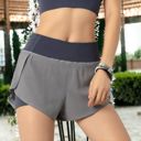 Gray Large Women's Workout Running Shorts Quick Dry with Pocket