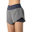 Gray Medium Women's Workout Running Shorts Quick Dry with Pocket