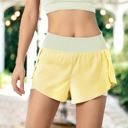 Yellow Large Women's Workout Running Shorts Quick Dry with Pocket
