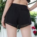 Black Medium Women's Yoga Running Sports Workout Gym Athletic Shorts with Pockets