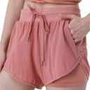Pink Medium Women's Yoga Running Sports Workout Gym Athletic Shorts with Pockets