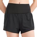 Black X-Small Women's Quick Dry Loose Running Shorts 2-in-1 Gym