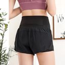 Black X-Small Women's Quick Dry Loose Running Shorts 2-in-1 Gym