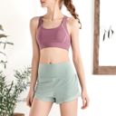Green Medium Women's Quick Dry Loose Running Shorts 2-in-1 Gym
