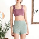 Green Medium Women's Quick Dry Loose Running Shorts 2-in-1 Gym
