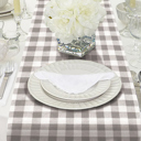  Table Runner - Gray + White Plaid