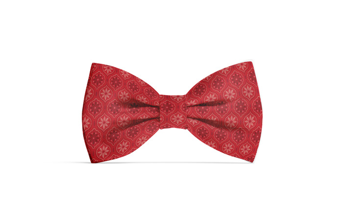 Dog Bow Tie - Holiday Medallion Red