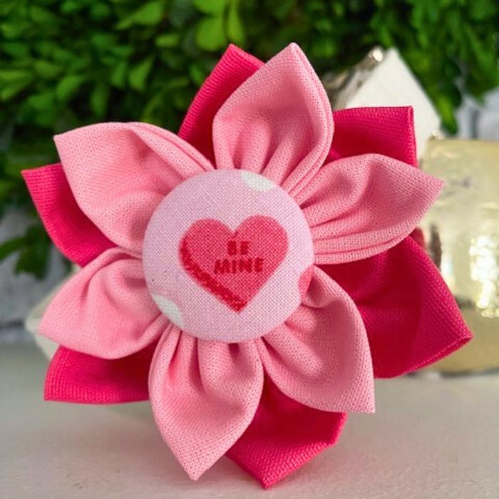 Dog Collar Flower Accessory Attachment - Be Mine