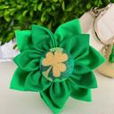  Dog Collar Fabric Flower Accessory Attachment - Gold Shamrock