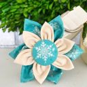  Dog Collar Fabric Flower Accessory - Snowflakes