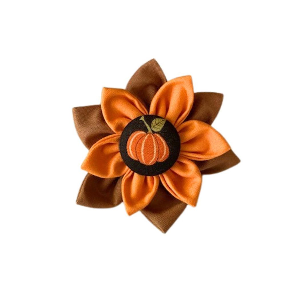 Holiday Pumpkin Flower - Dog Collar Accessory