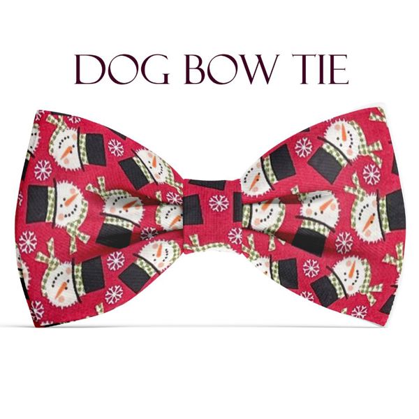 Dog Bow Tie - Snowman