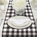  Table Runner - Black + White Plaid