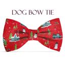  Dog Bow Tie - Winter Wonderland Red