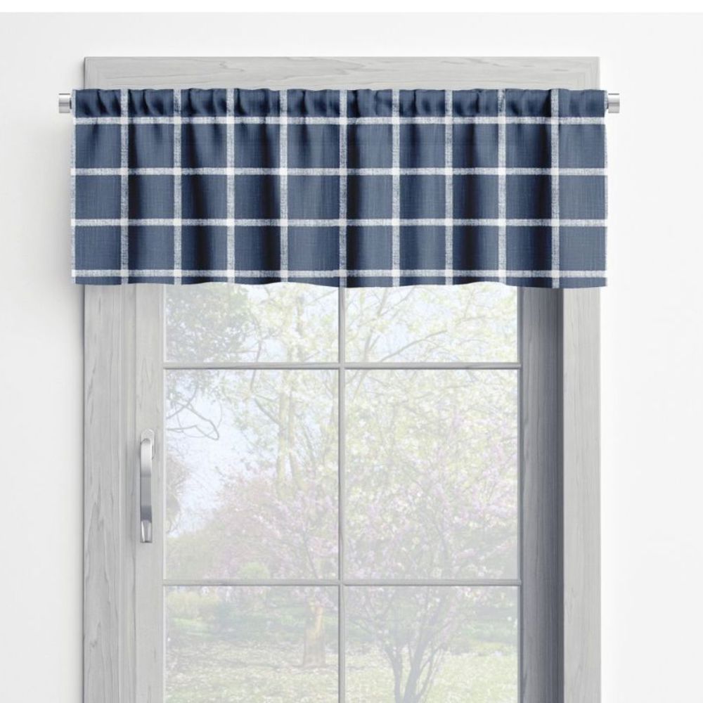 Window Valance - Abbot Blue