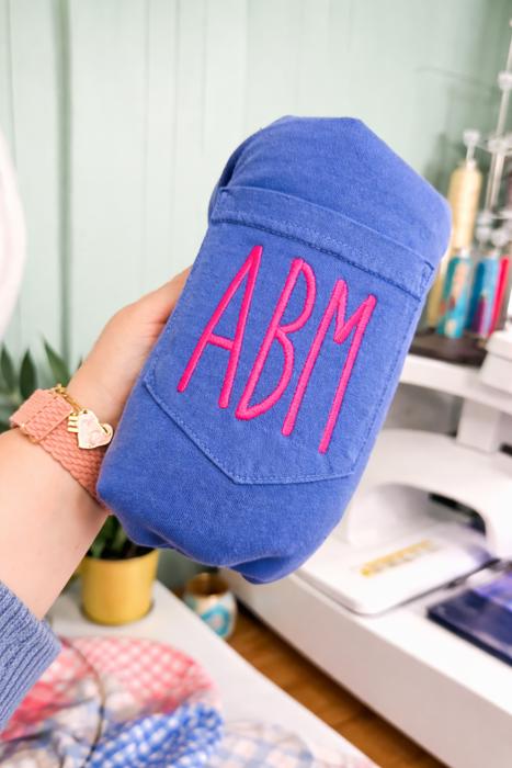 Comfort Colors Pocket Tee with Custom Embroidered Monogram