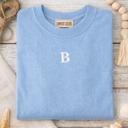  Single Initial Embroidered Tee | Comfort Colors Custom Monogram Shirt