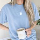  Single Initial Embroidered Tee | Comfort Colors Custom Monogram Shirt