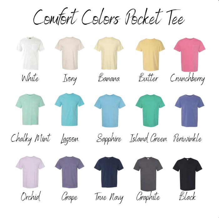 Comfort Colors Pocket Tee with Custom Embroidered Monogram