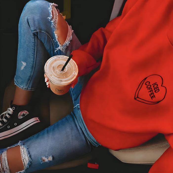 Personalized Candy Heart Crewneck | Custom Embroidered Valentine Sweatshirt